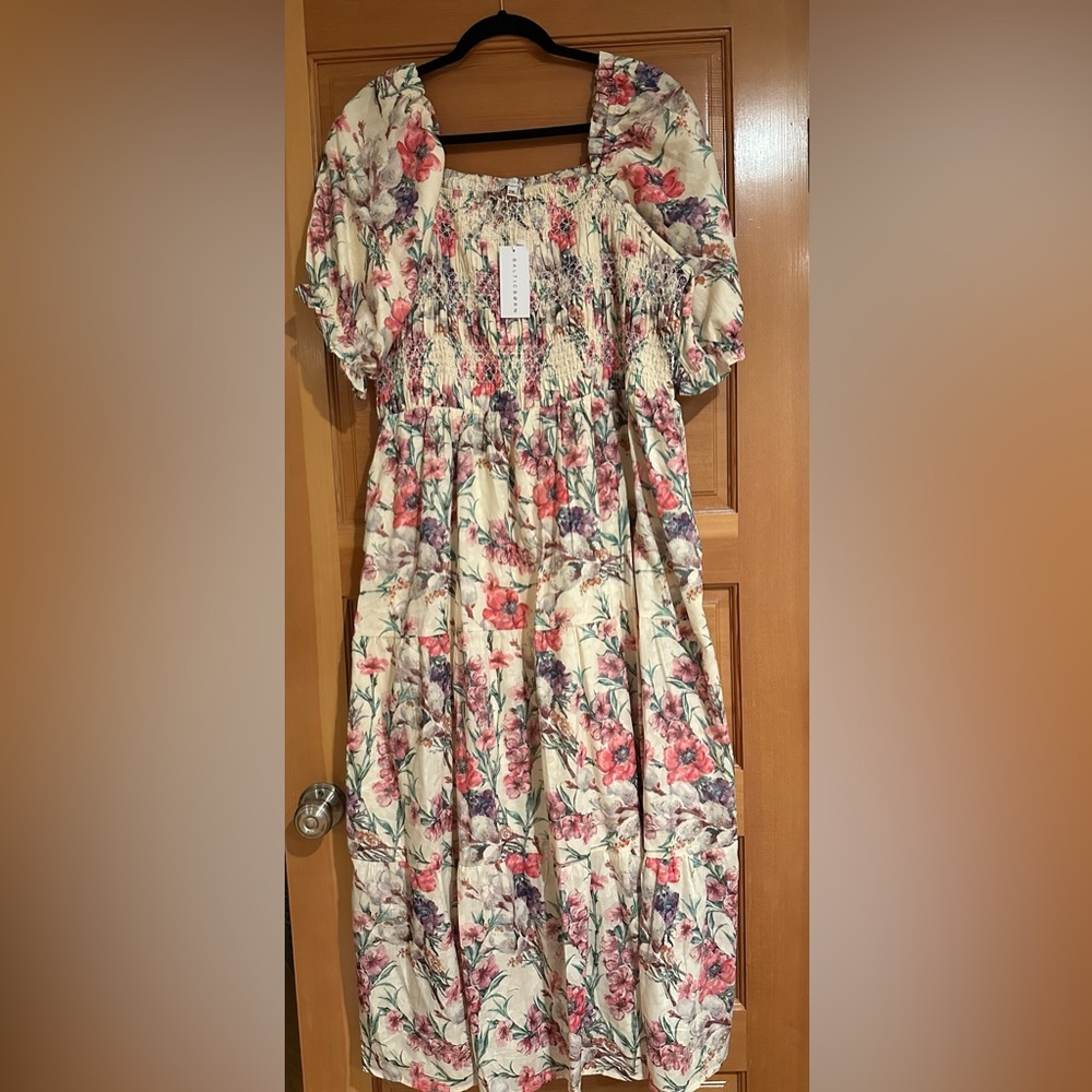 Baltic Born Floral Maxi Dress in Cream and Red
